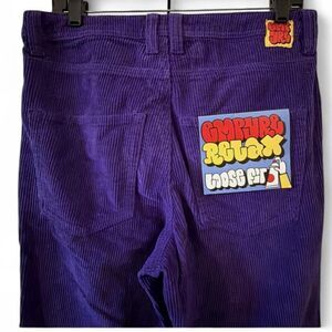 Empyre Men's 30 Purple corduroy pants relaxed baggy fit